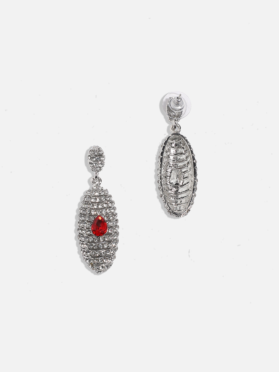 Women Multi Rhinestone Oval Drop Earringss