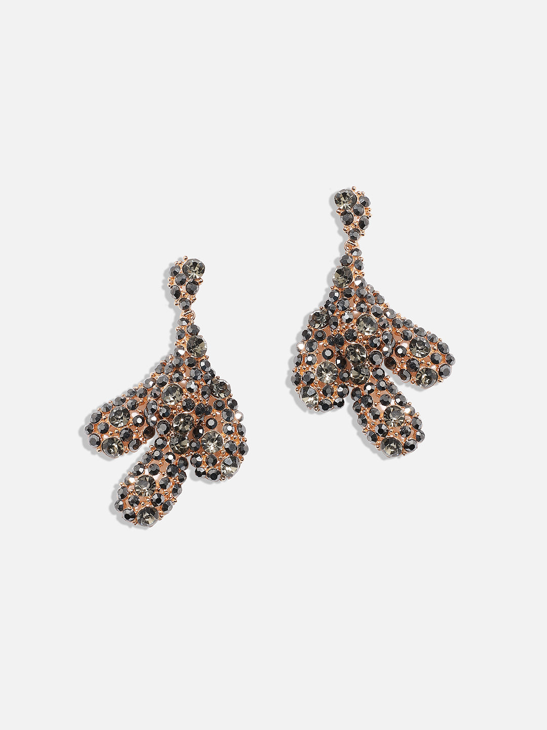 Women Silver Crystal Abstract Drop Earringss
