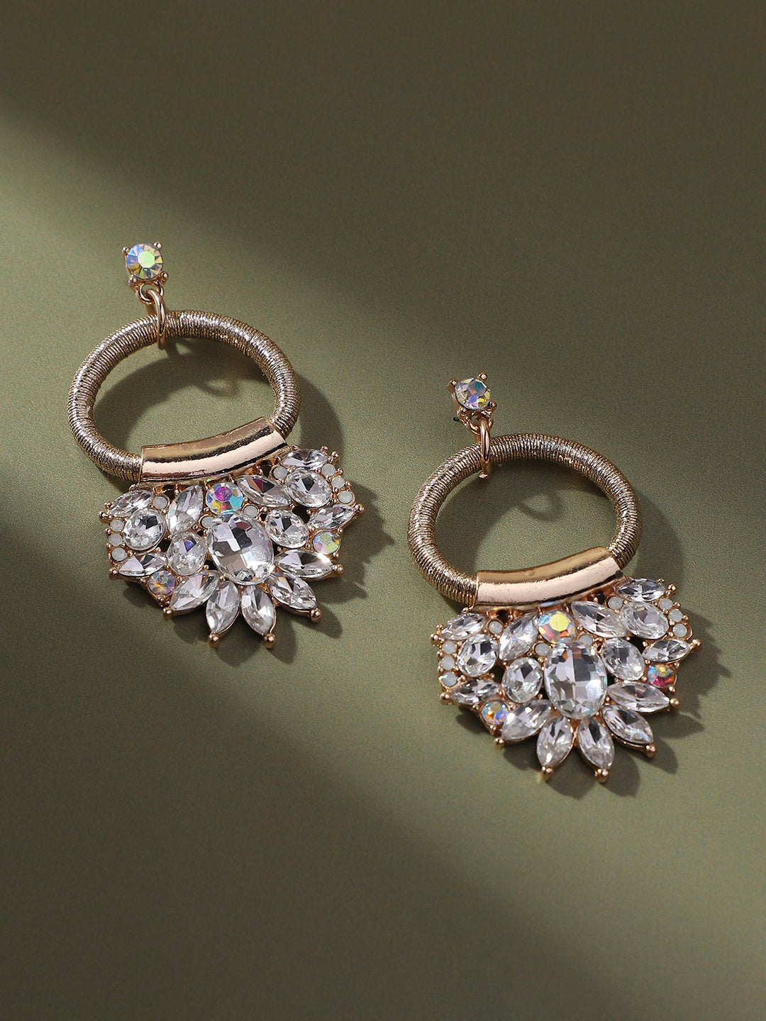 Women Silver Hanging Cluster Drop Earringss