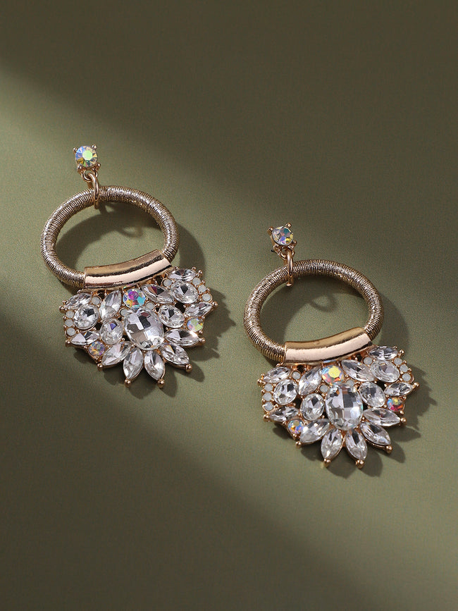 Women Silver Hanging Cluster Drop Earringss