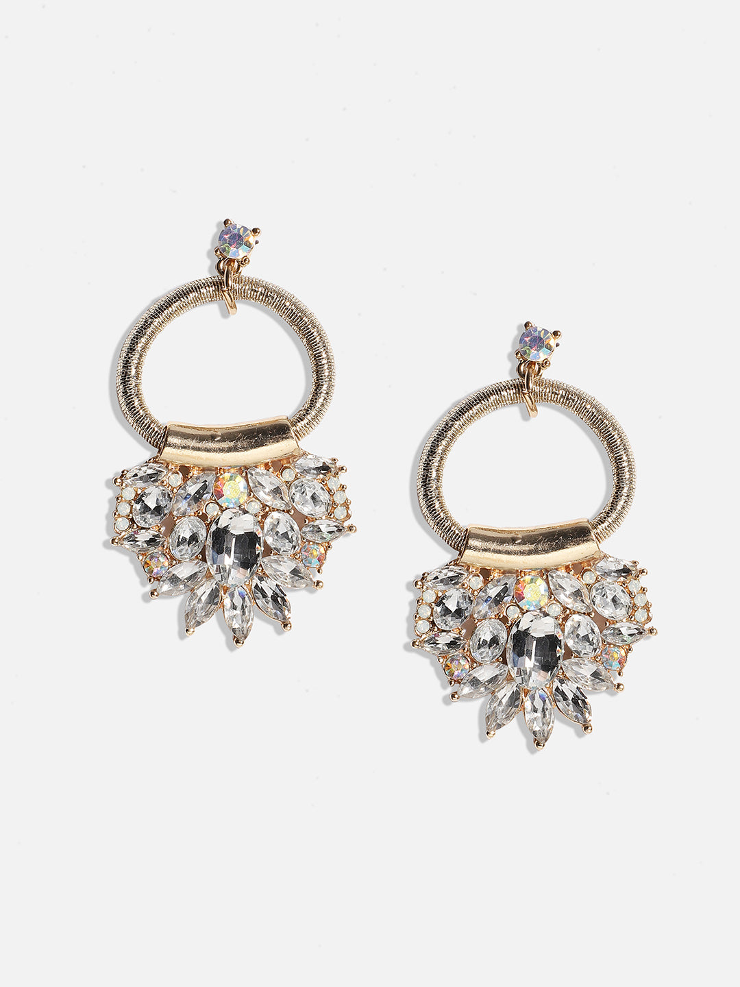 Women Silver Hanging Cluster Drop Earringss