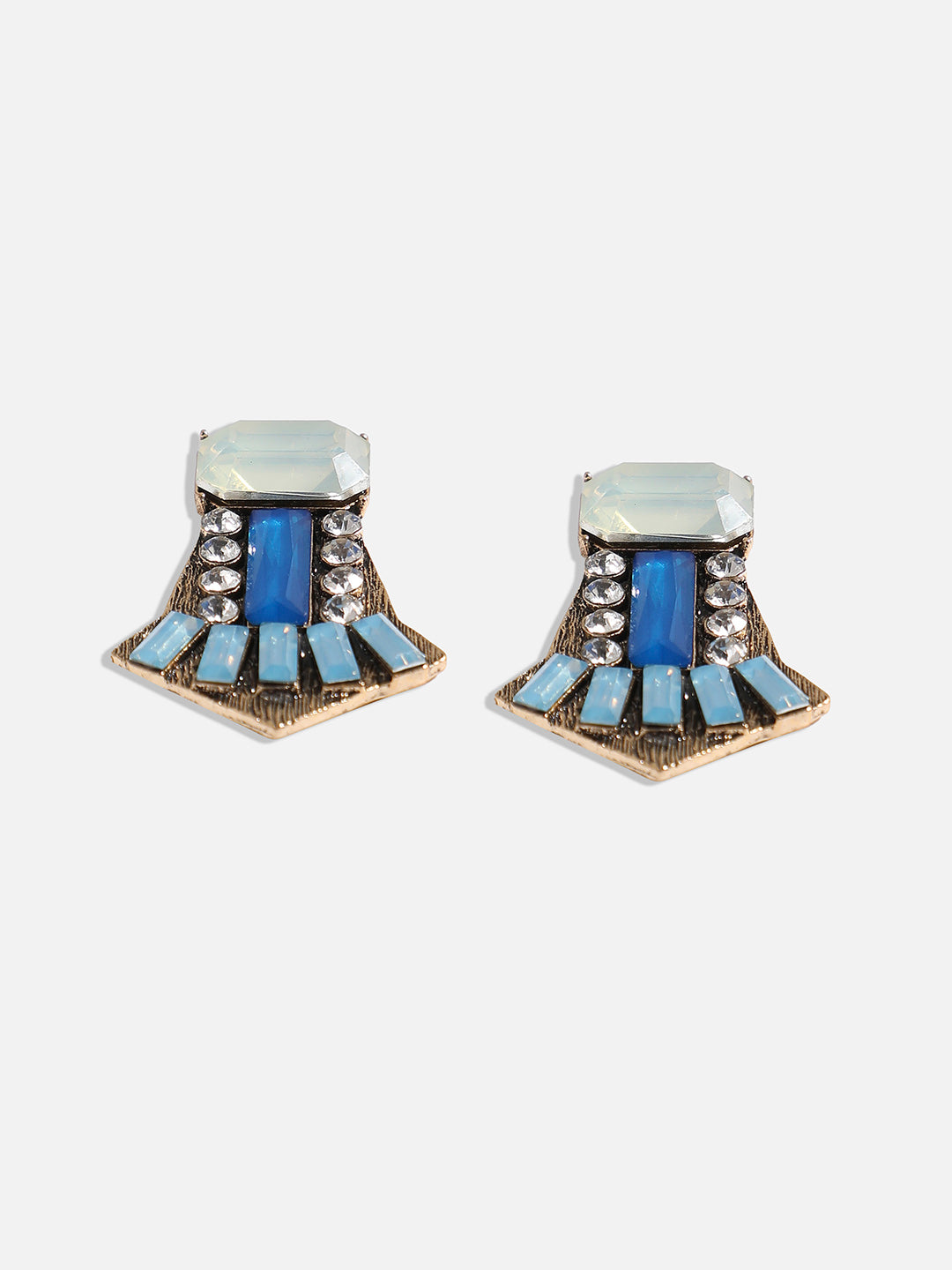 Women Blue Stone Drop Earringss