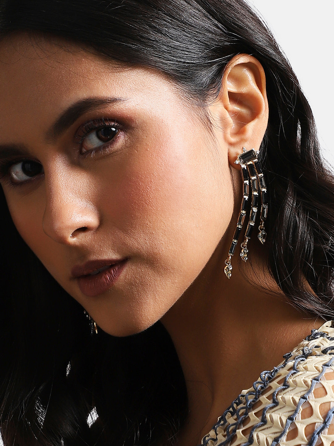 Women Multi Triple Bar Drop Earringss