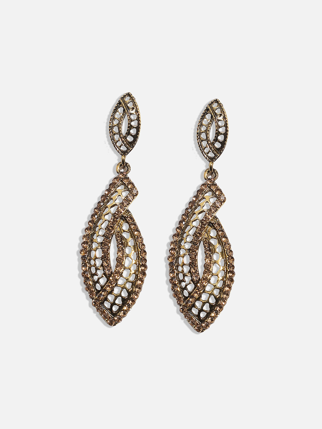 Women Metallic Abstract Drop Earringss