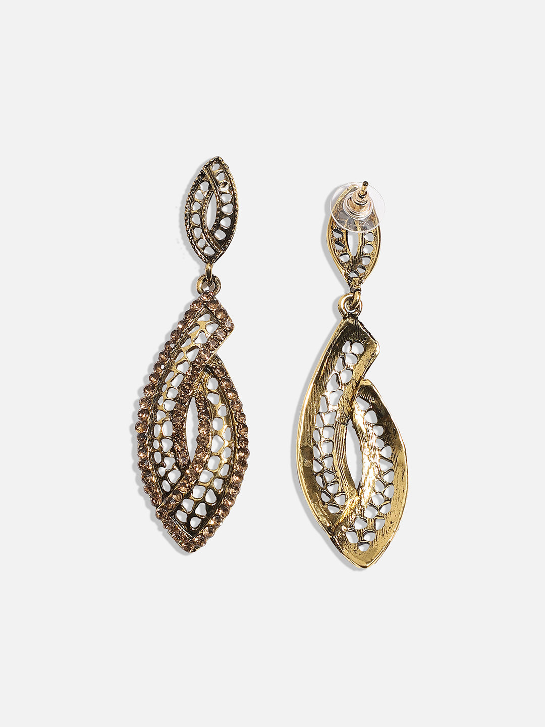 Women Metallic Abstract Drop Earringss