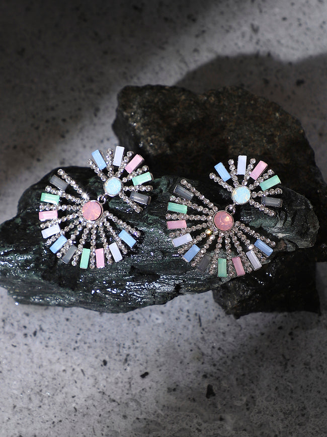 Women Half Circular Drop Earringss