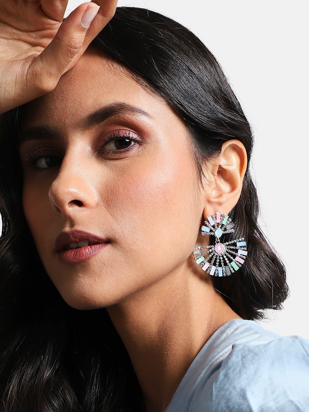 Women Half Circular Drop Earringss