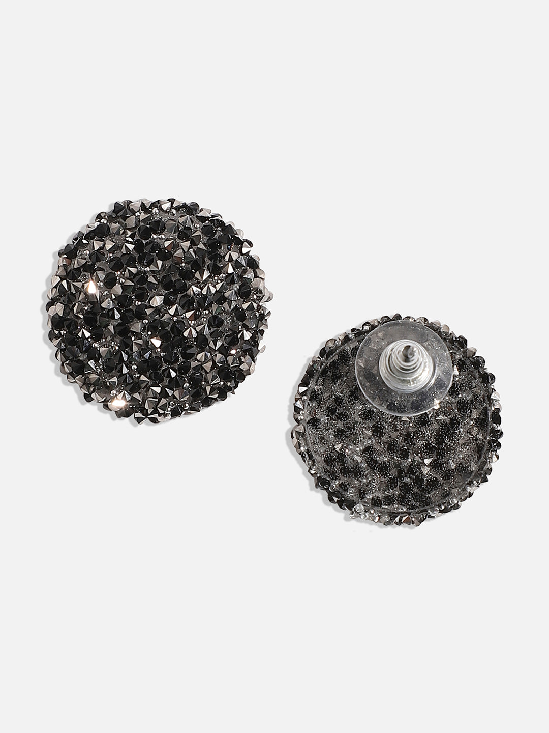 Women Silver-Plated Artificial Stones Studs Earrings