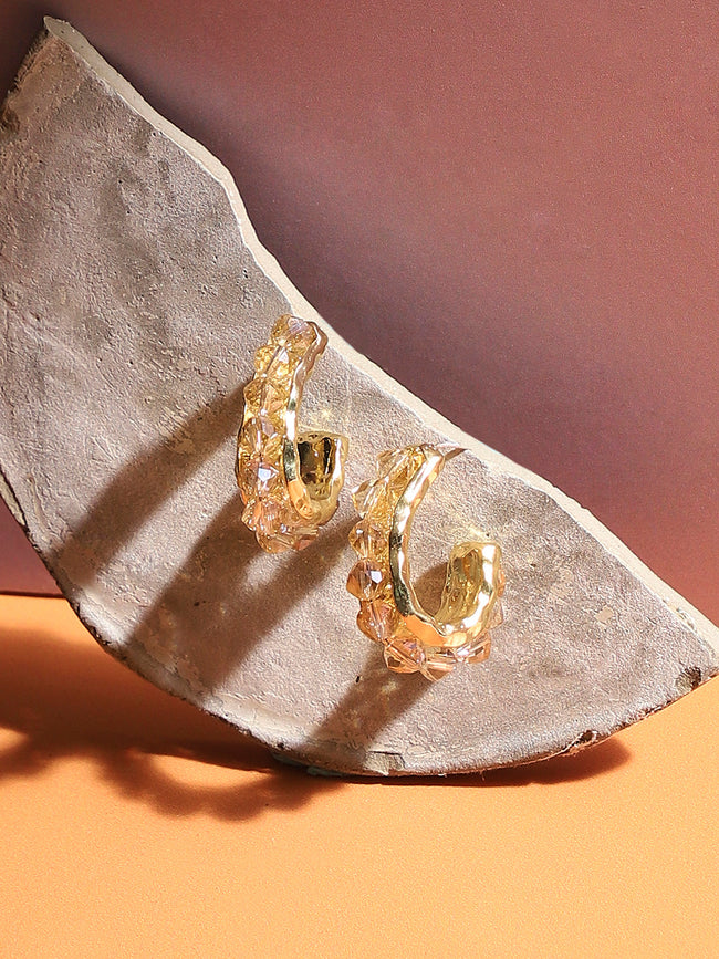 Women Crystal All-Around Hoop Earringss