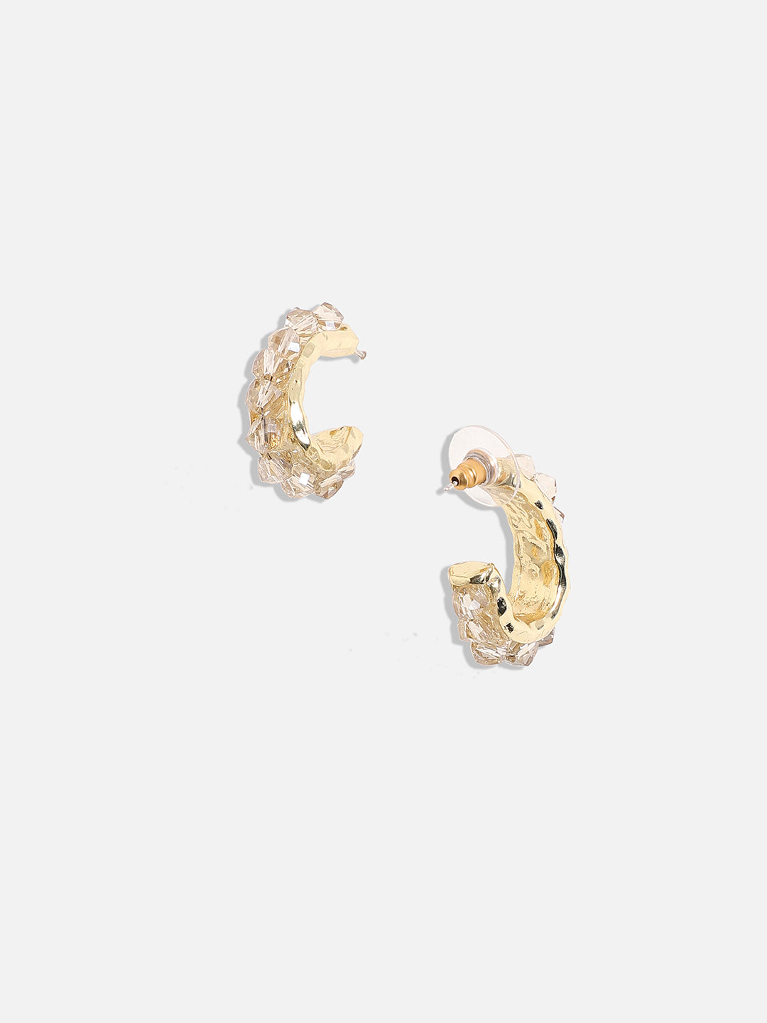 Women Crystal All-Around Hoop Earringss
