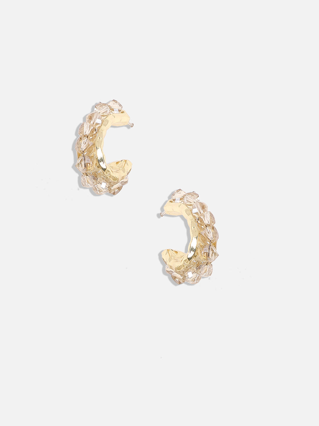 Women Crystal All-Around Hoop Earringss