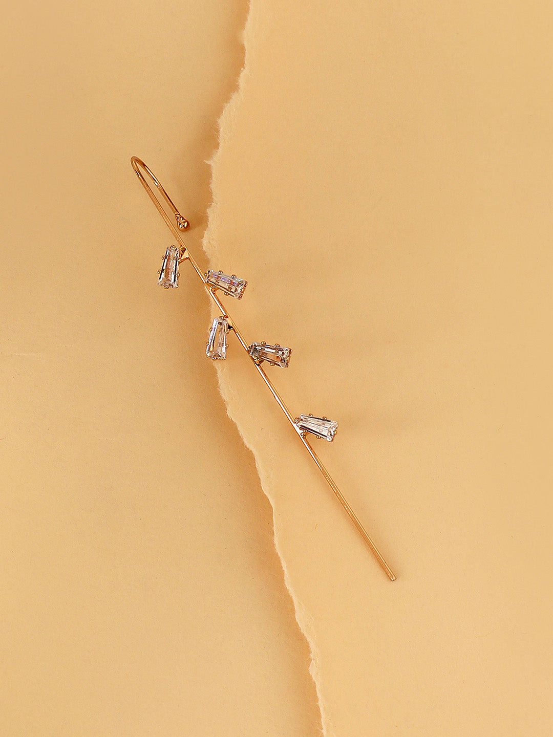 Women Minimal Crystal Earcuff