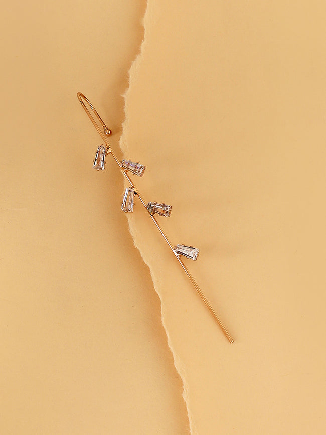 Women Minimal Crystal Earcuff