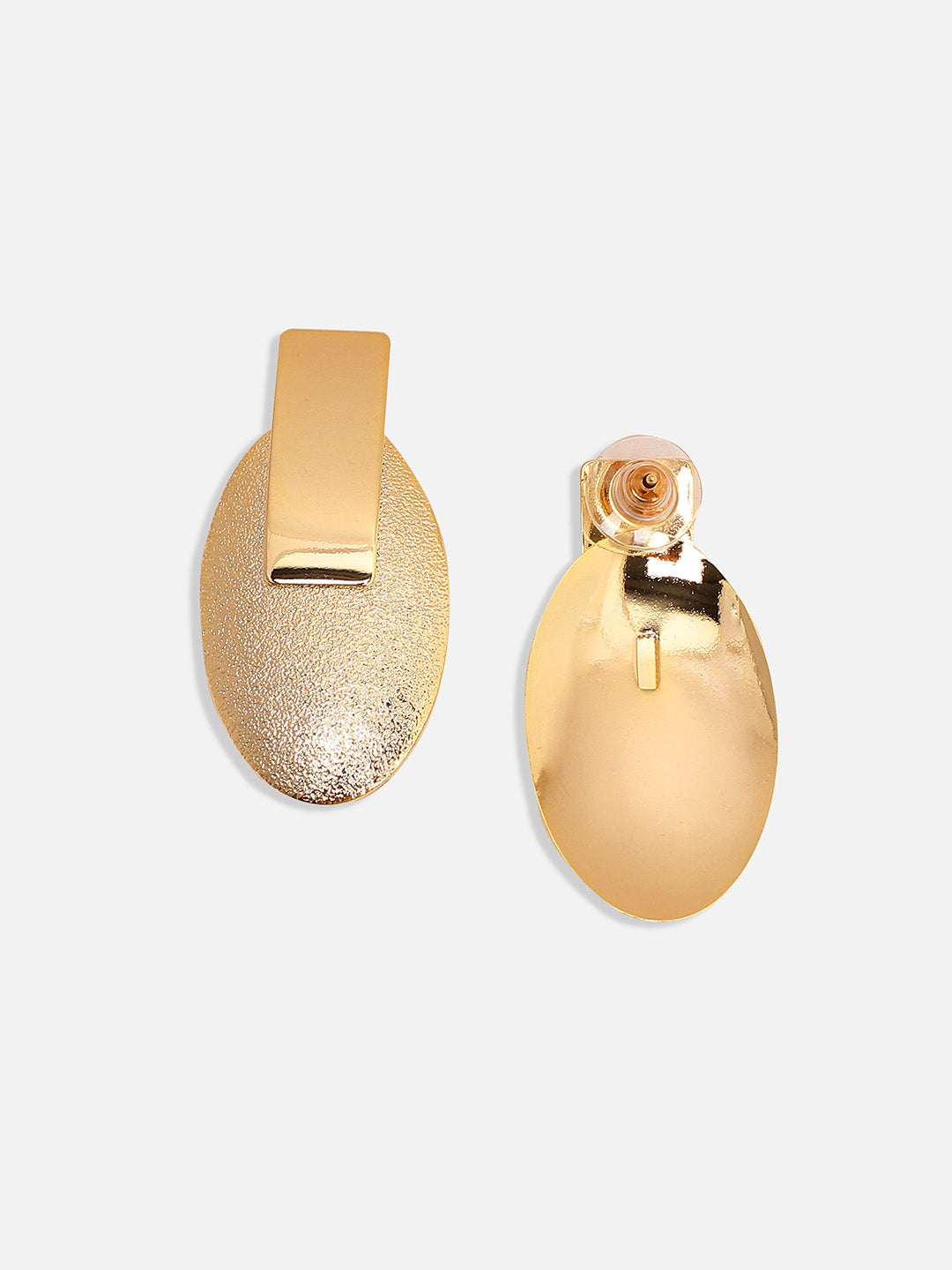 Women Dented Geometric Circular Drop Earrings