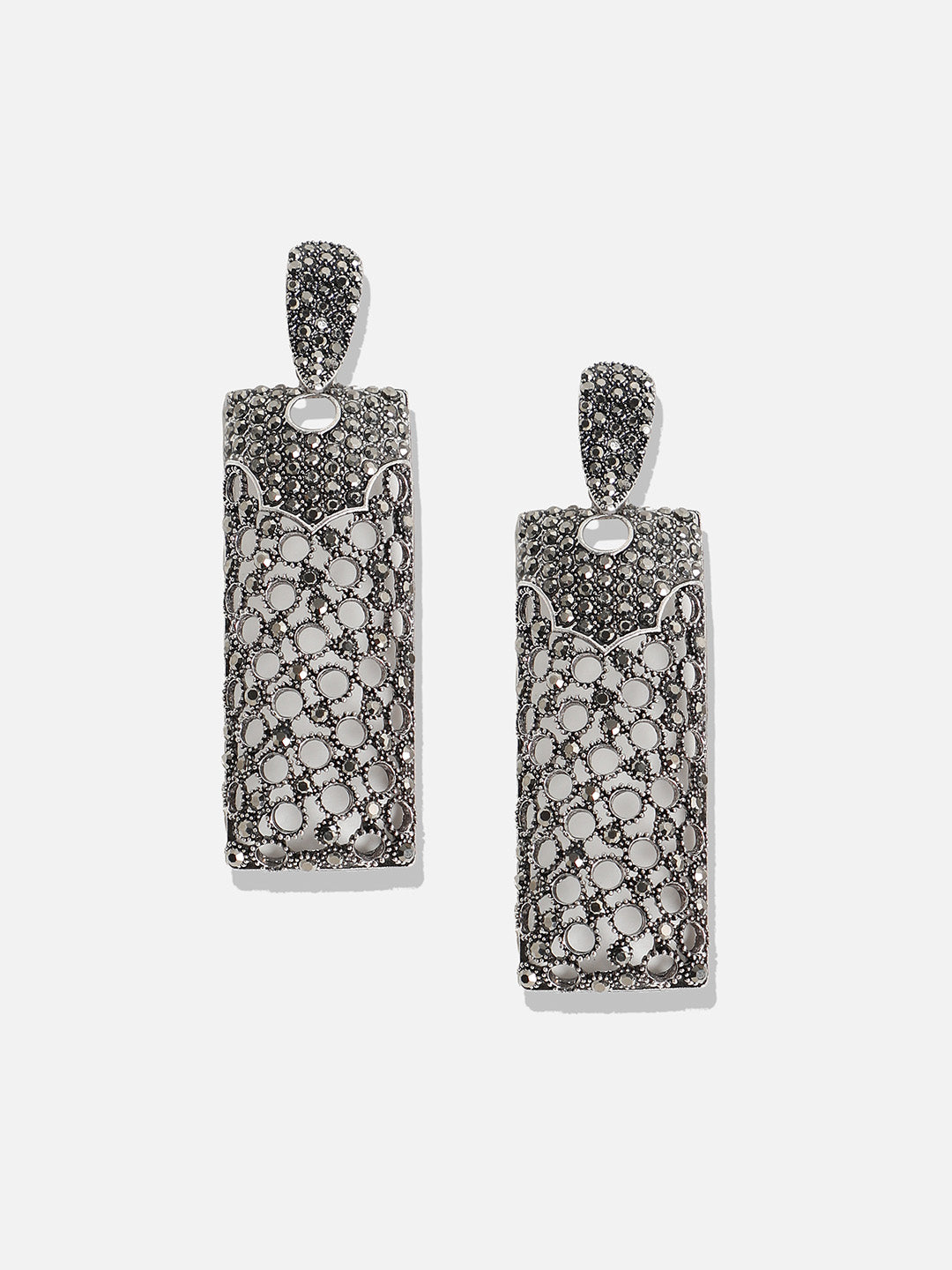 Women Intricate Crystal Cluster Geometric Drop Earringss