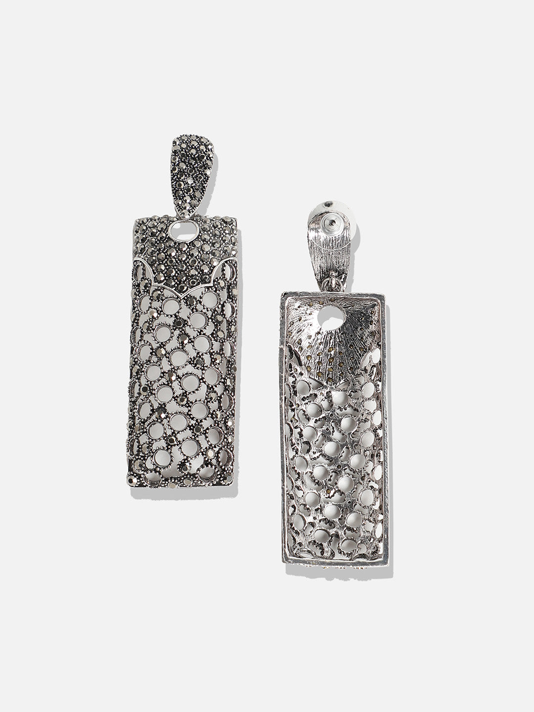 Women Intricate Crystal Cluster Geometric Drop Earringss