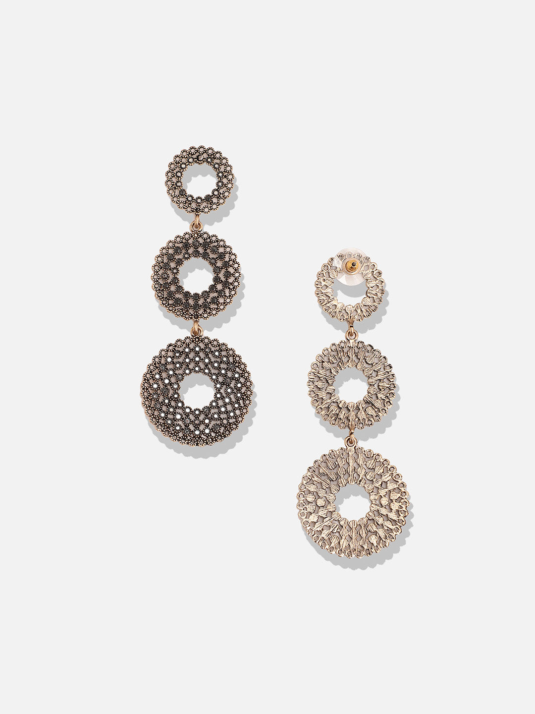 Women Intricate Circular Long Drop Earringss