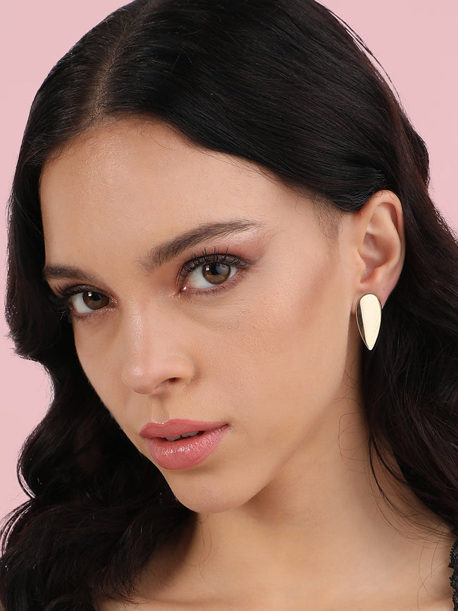 Women Minimal Almond Stud Earrings