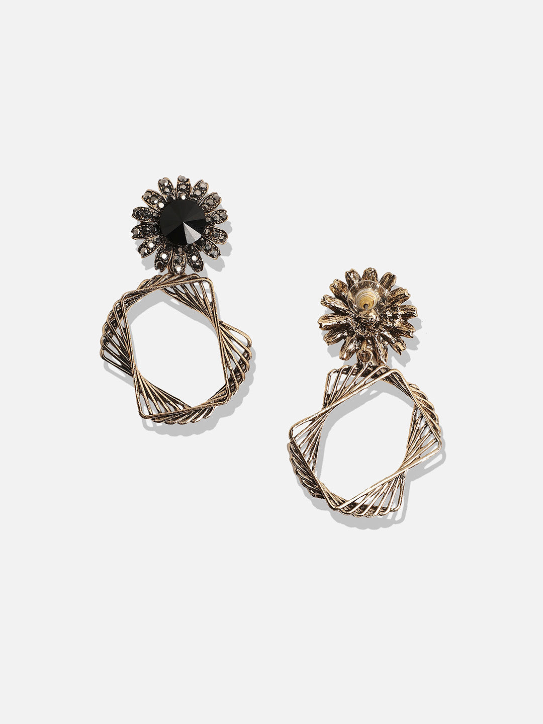 Women Twisted Circular Daisy Drop Earringss