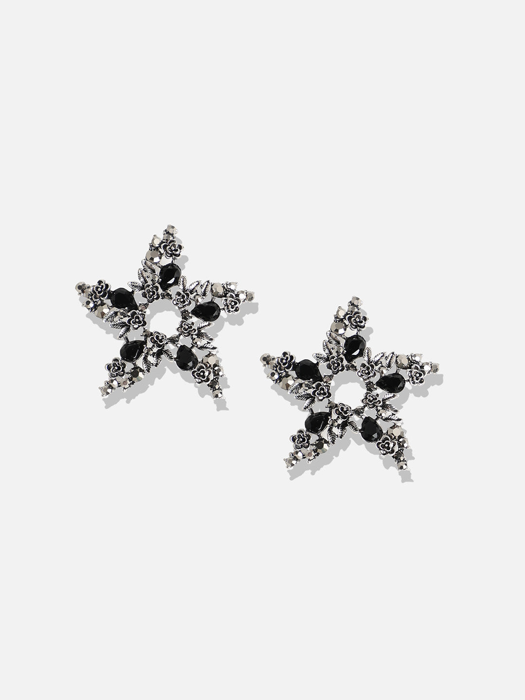 Women Stone Flora Star Drop Earringss