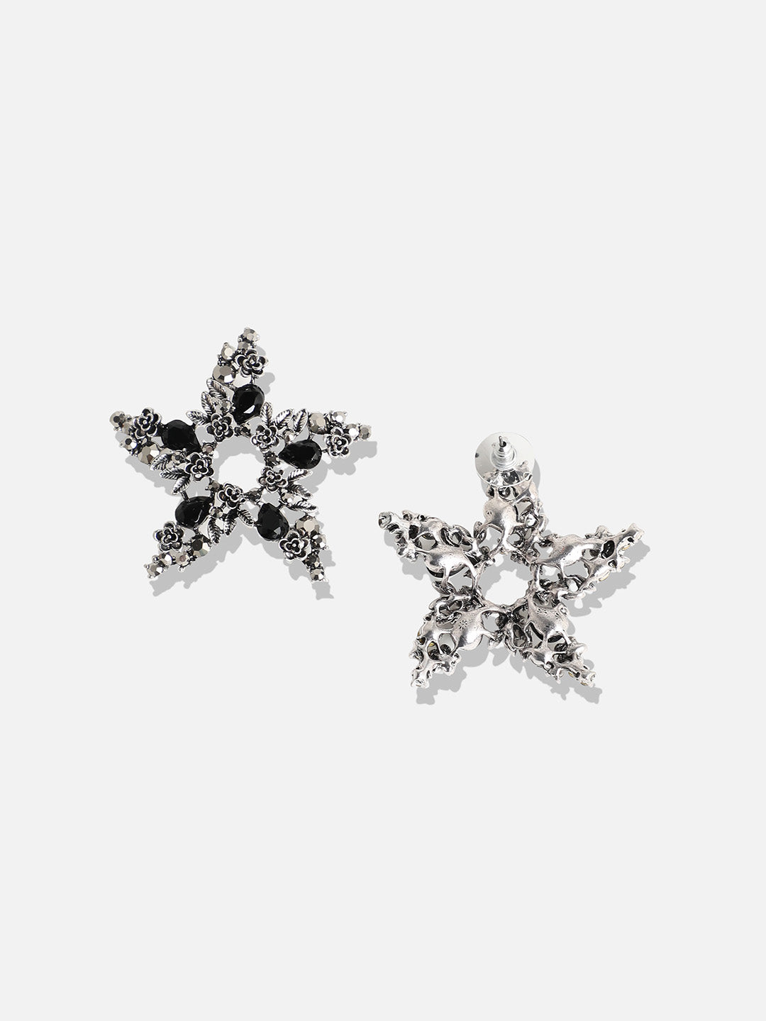 Women Stone Flora Star Drop Earringss