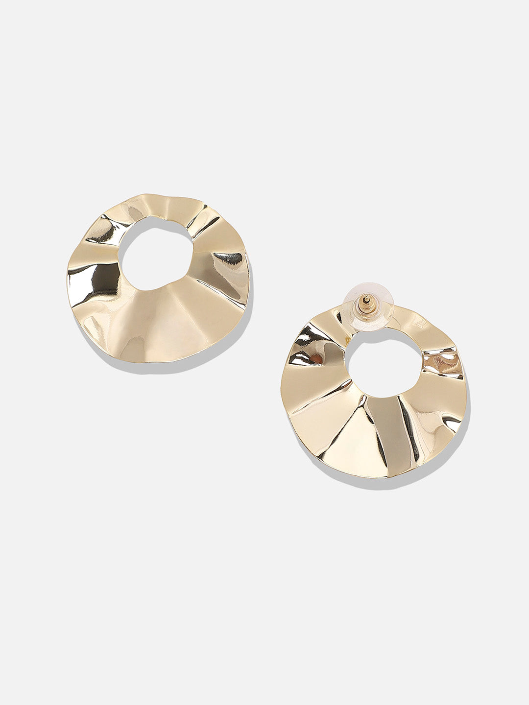 Women Minimal Swirl Circular Drop Earrings