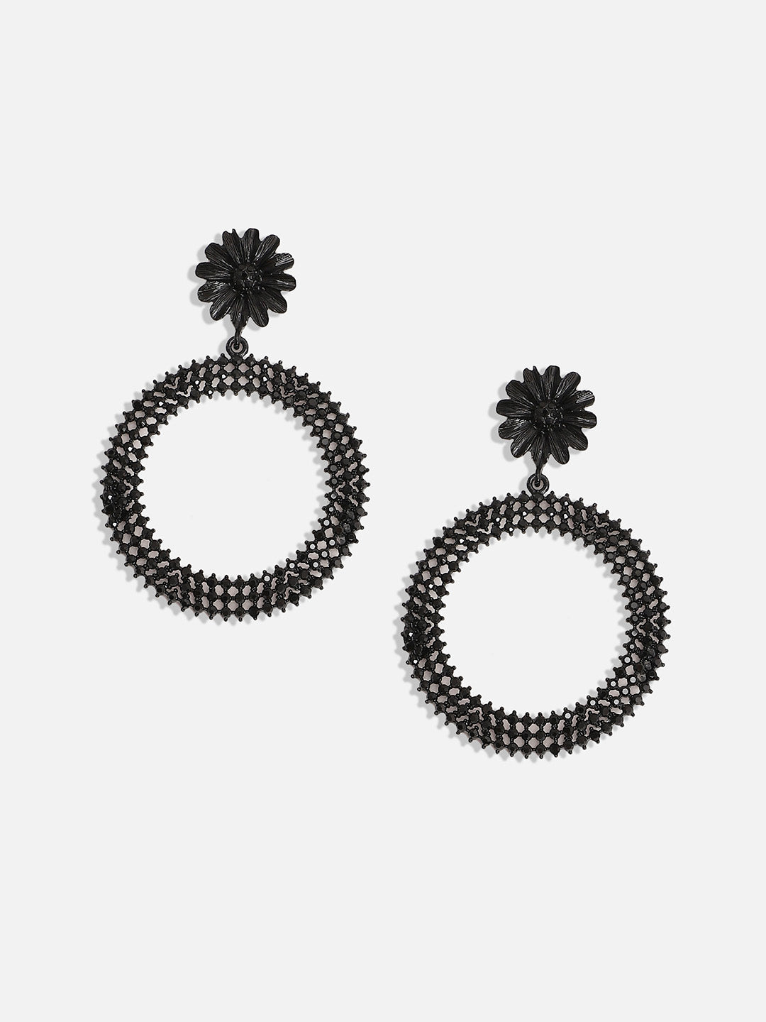 Women Maxi Daisy Intricate Circular Drop Earrings