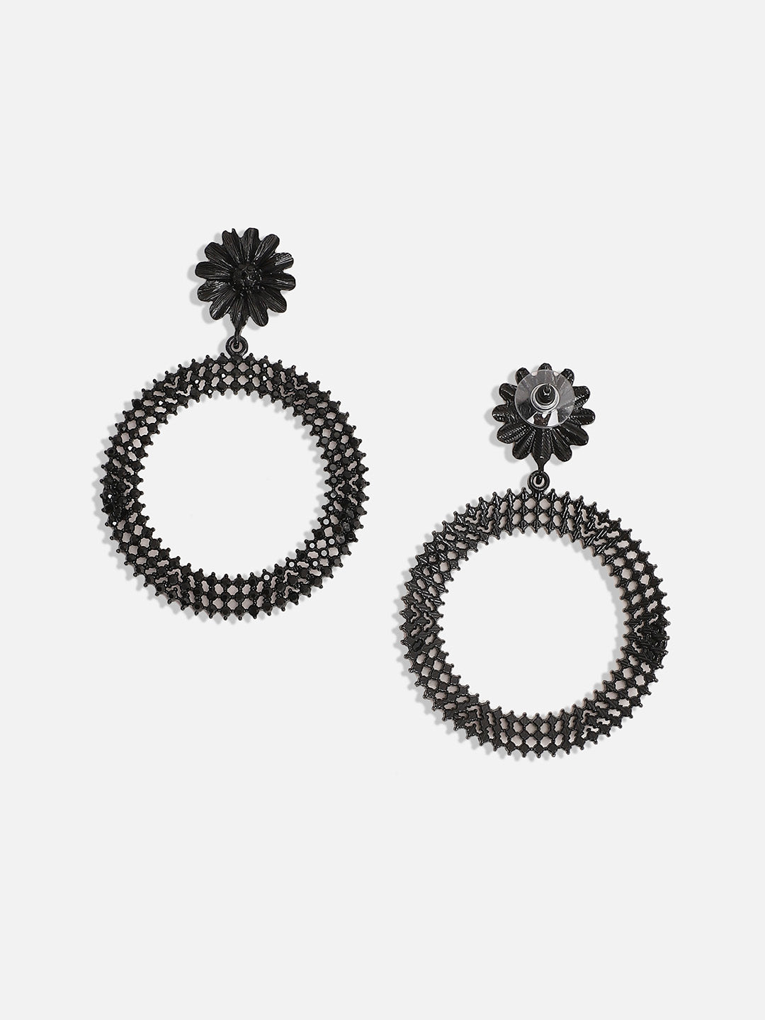 Women Maxi Daisy Intricate Circular Drop Earrings