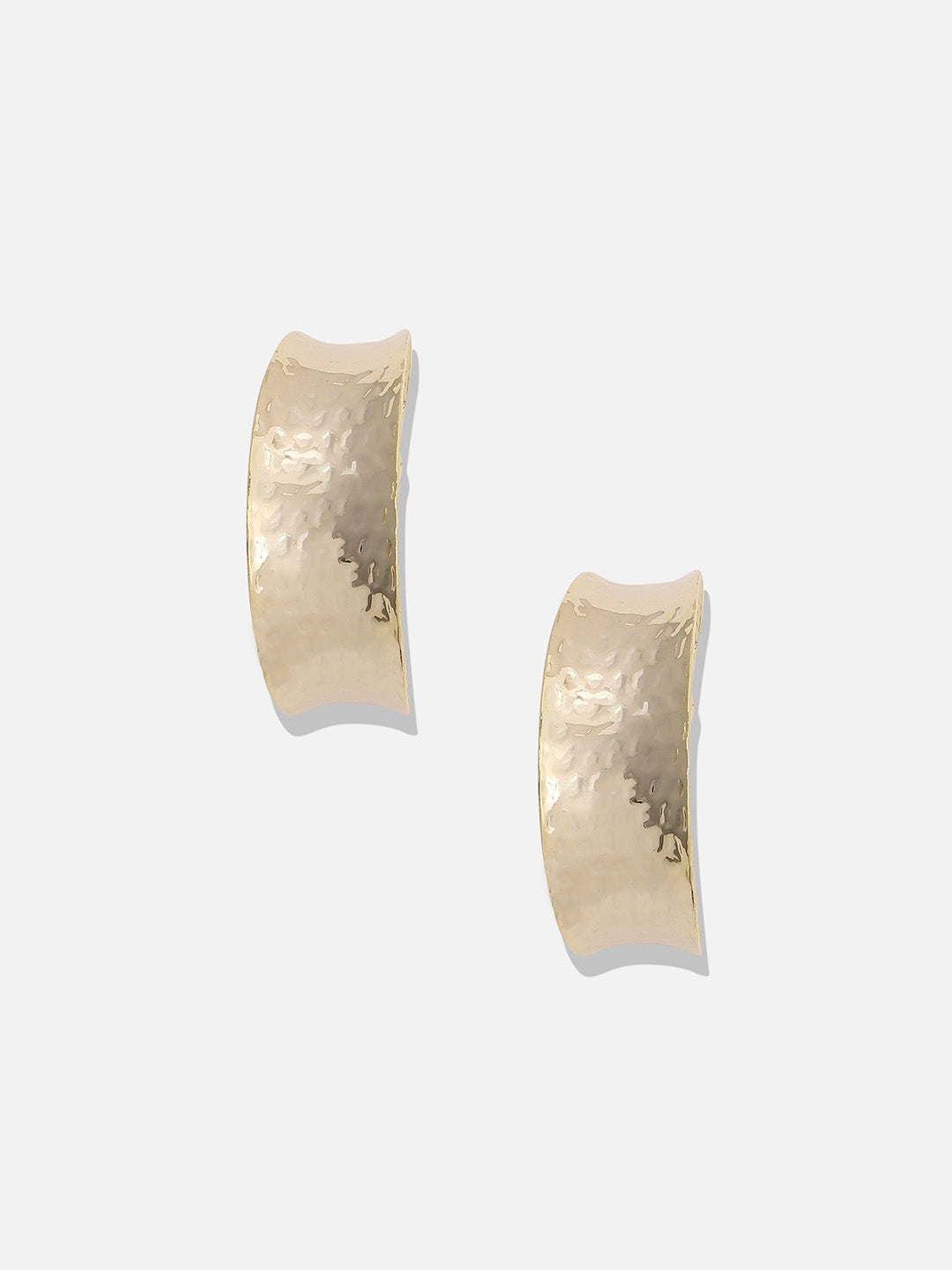 Women Minimal Dented Hoop Earrings