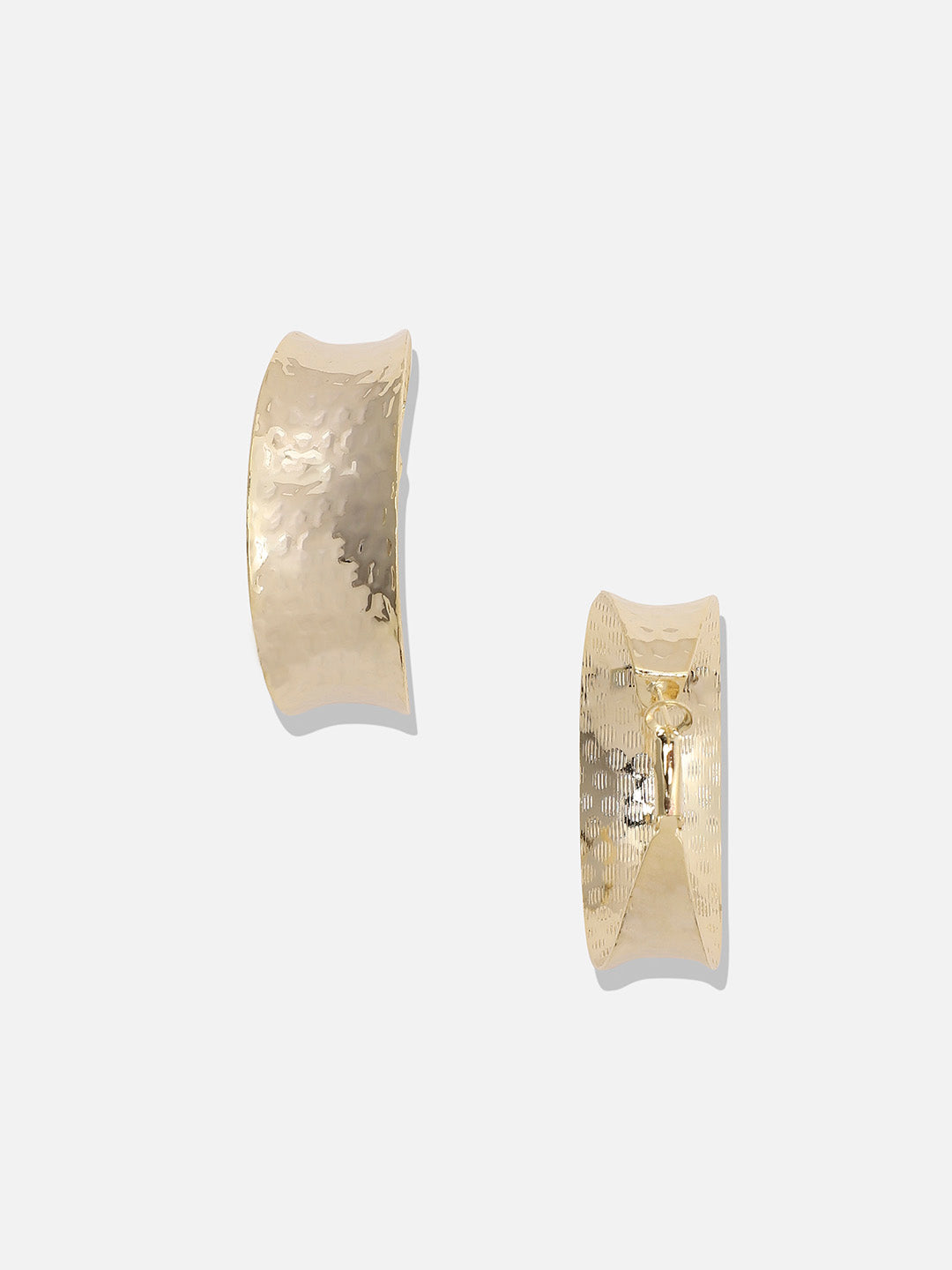 Women Minimal Dented Hoop Earrings