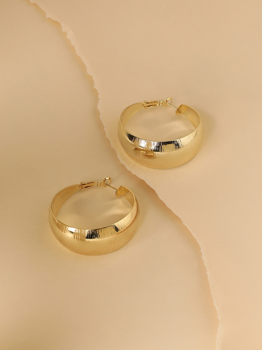 Women Textured Hoop Earrings