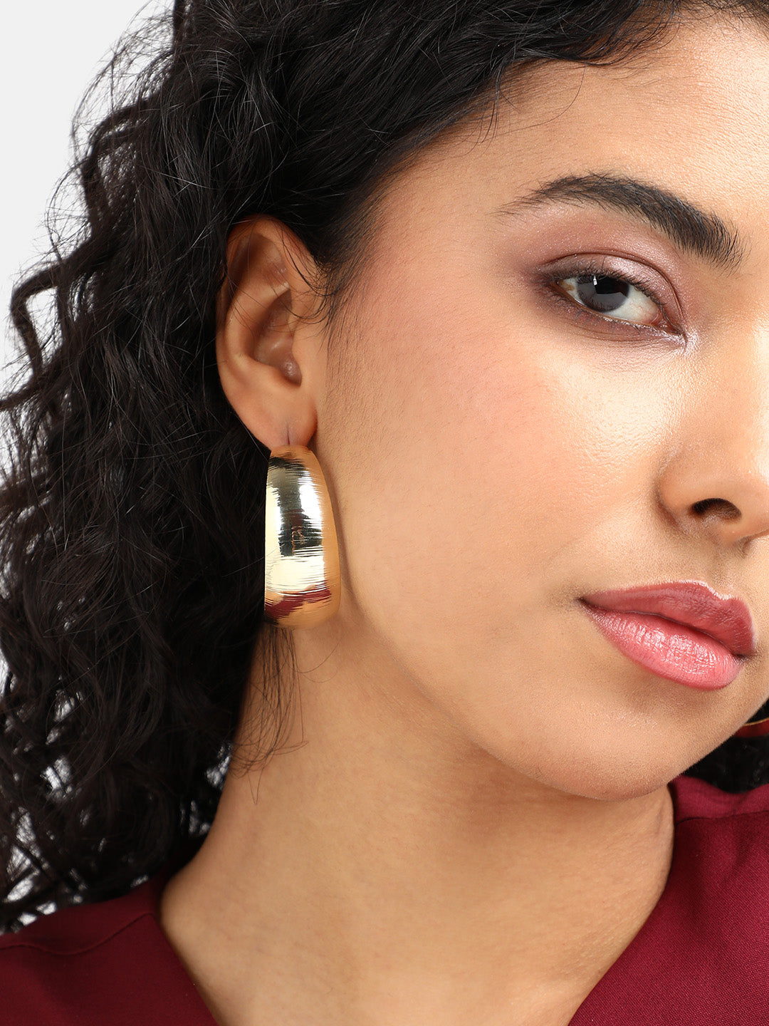 Women Textured Hoop Earrings