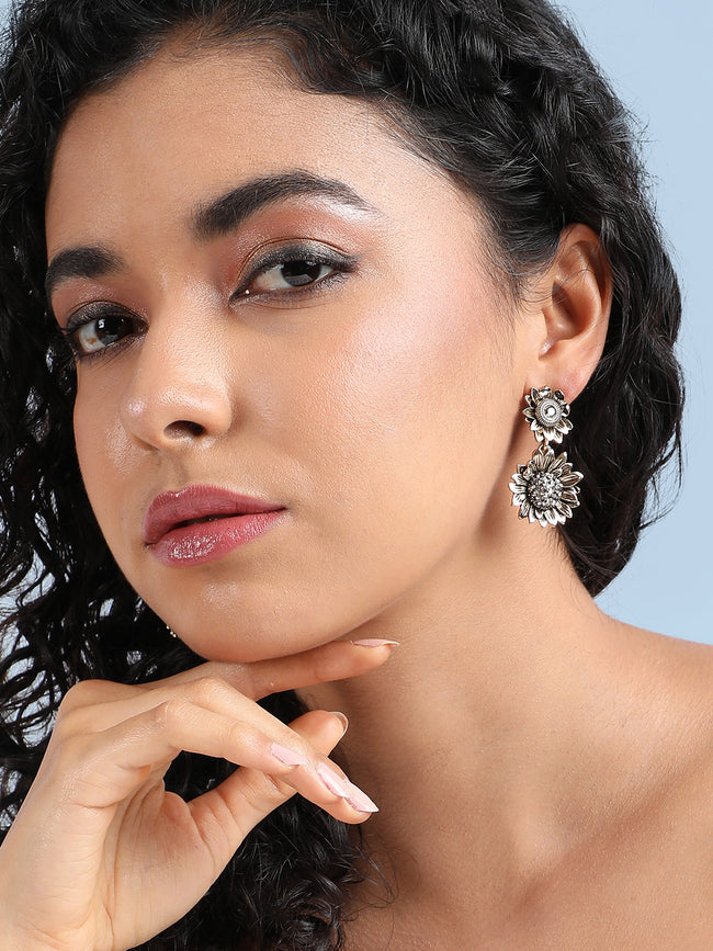 Women Sunflower Drop Earringss