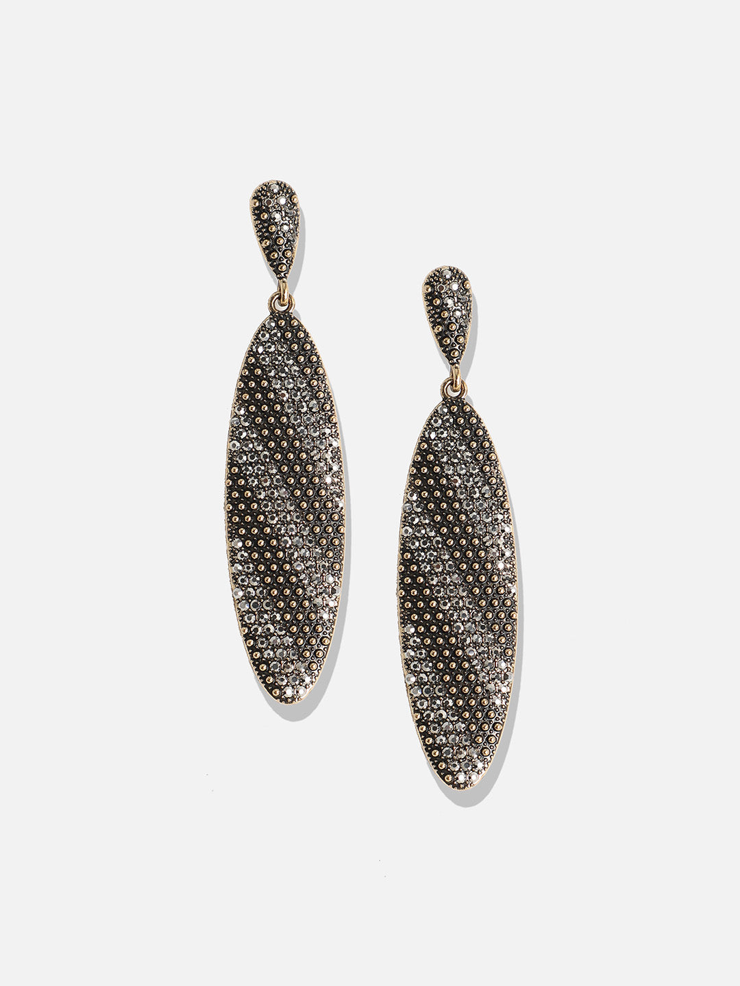 Women Contrast Intricate Oval Drop Earrings