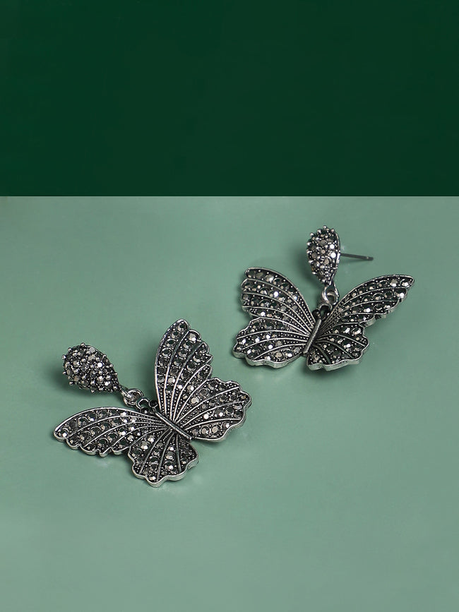 Women Antique Butterfly Drop Earrings