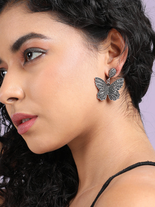 Women Antique Butterfly Drop Earrings