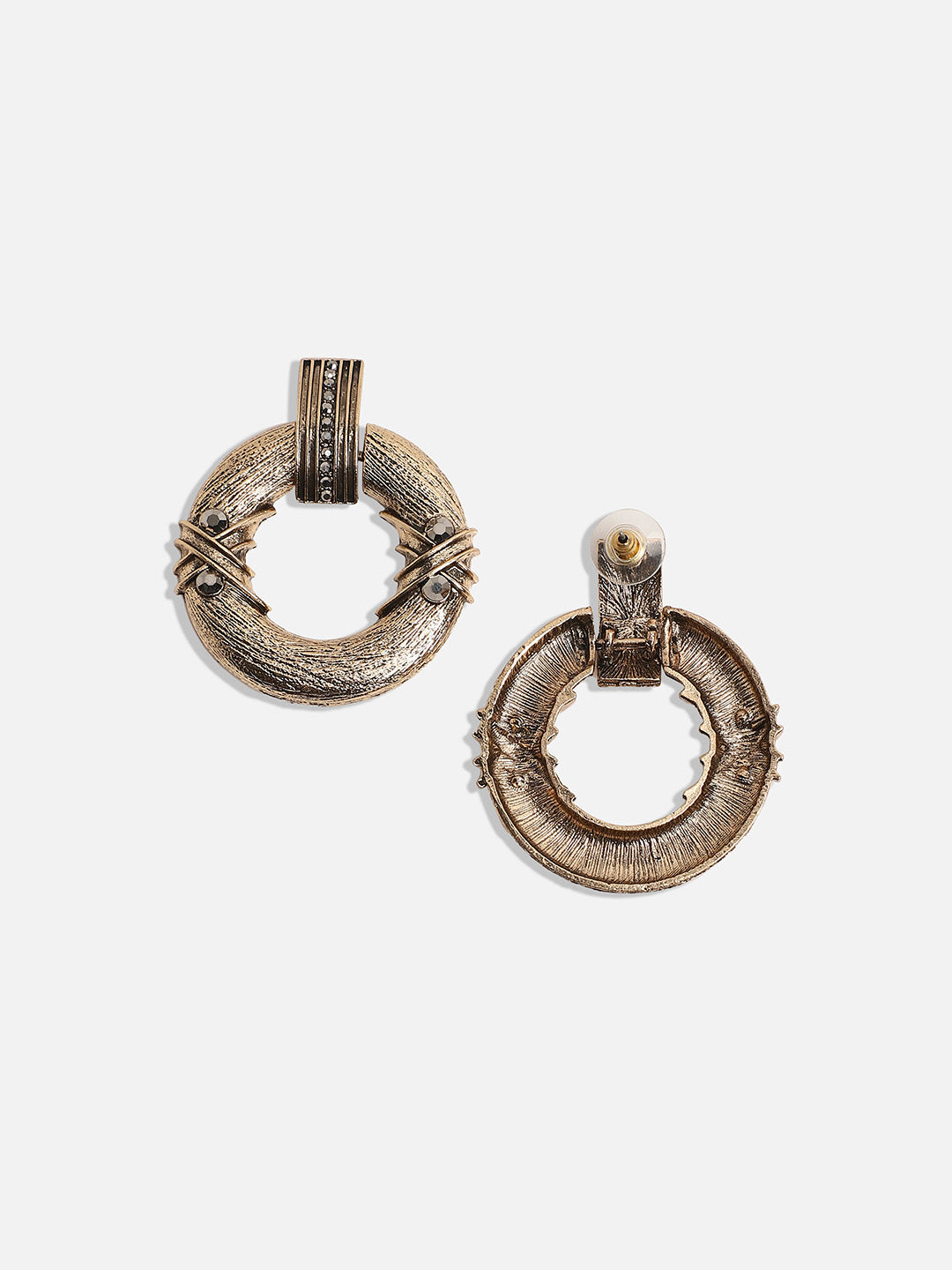 Women Textured Halo Drop Earrings