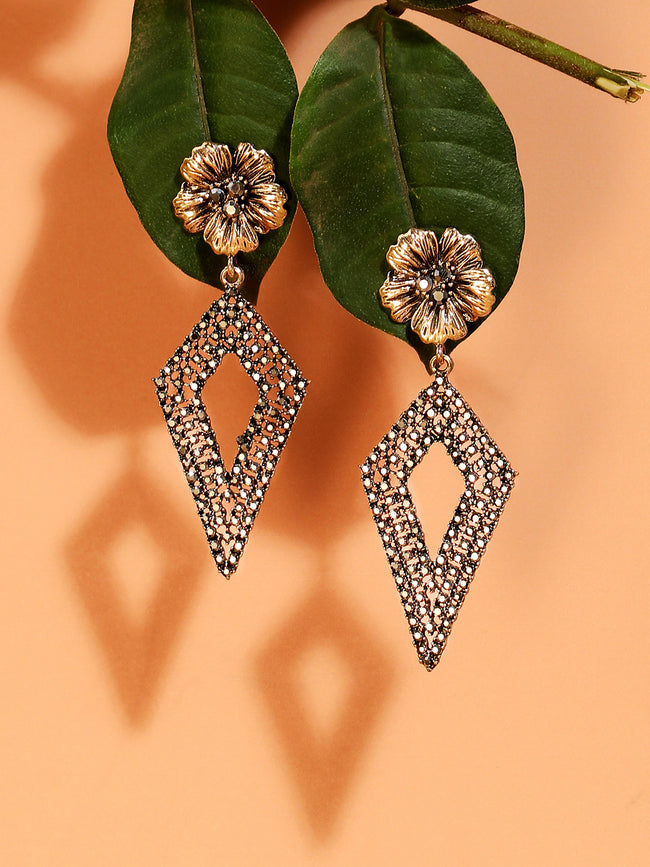 Women Daisy Intricate Rhombus Drop Earringss