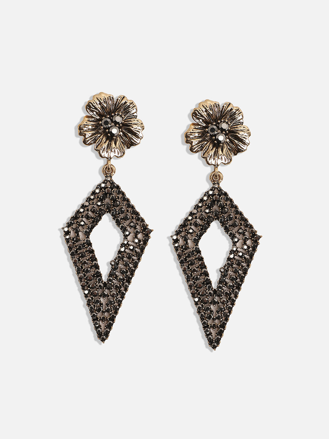Women Daisy Intricate Rhombus Drop Earringss