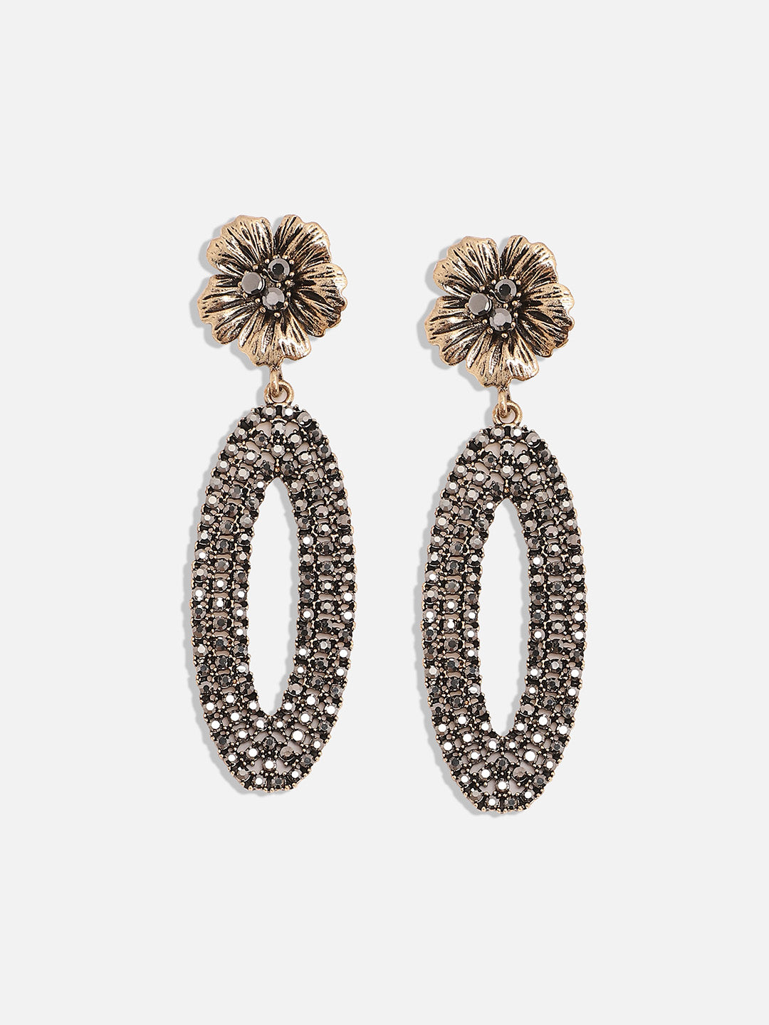 Women Daisy Oval Halo Drop Earringss
