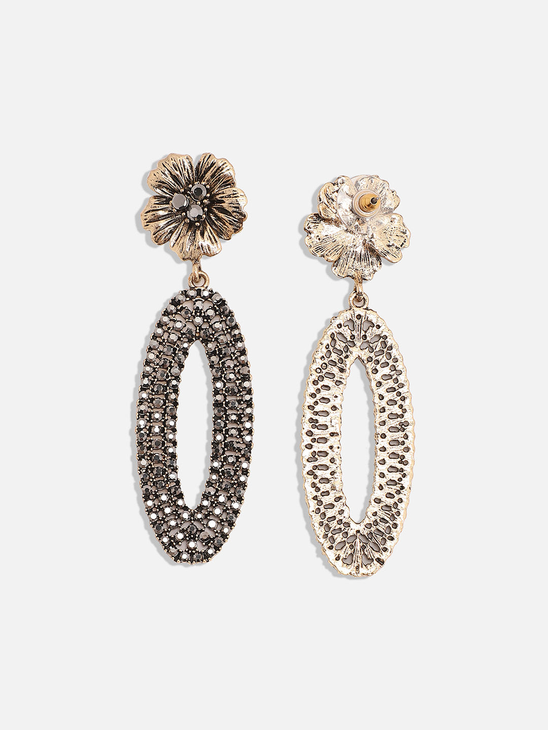 Women Daisy Oval Halo Drop Earringss