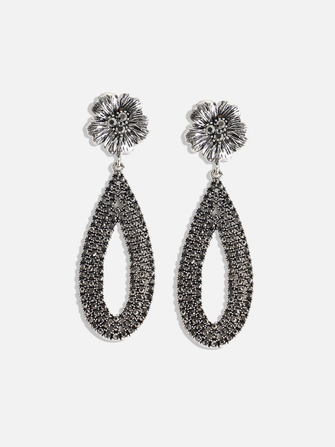 Women Daisy Teardrop Halo Drop Earringss