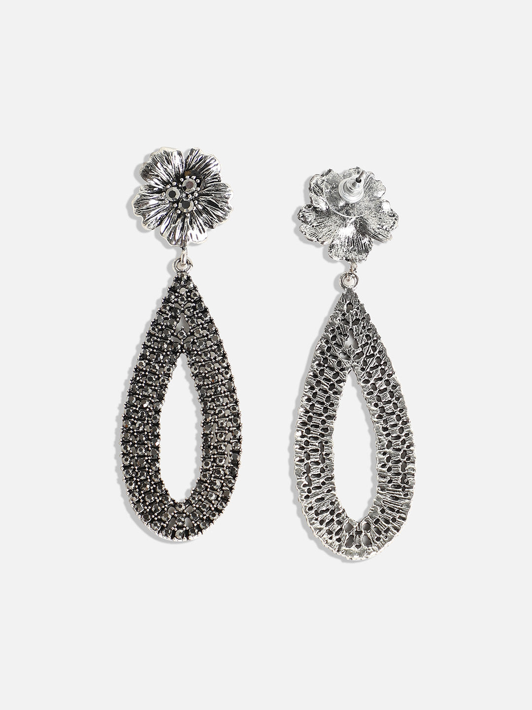 Women Daisy Teardrop Halo Drop Earringss