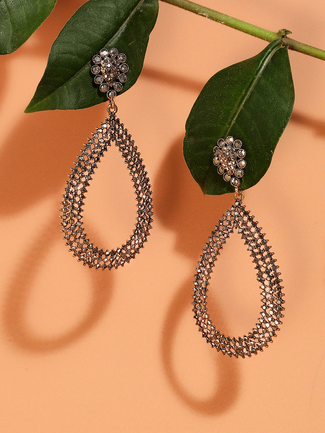 Women Maxi Intricate Antique Teardrop Drop Earrings