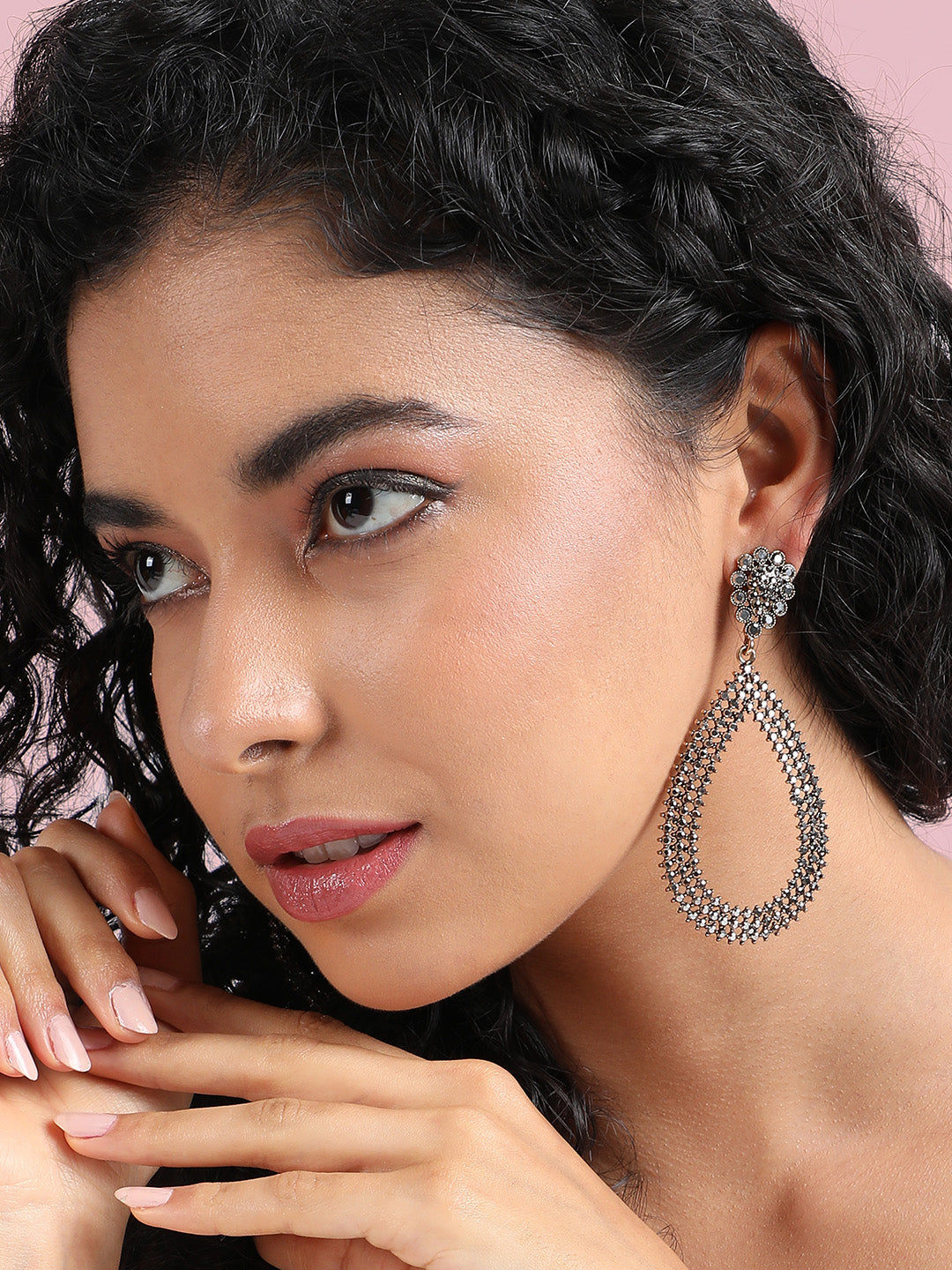 Women Maxi Intricate Antique Teardrop Drop Earrings