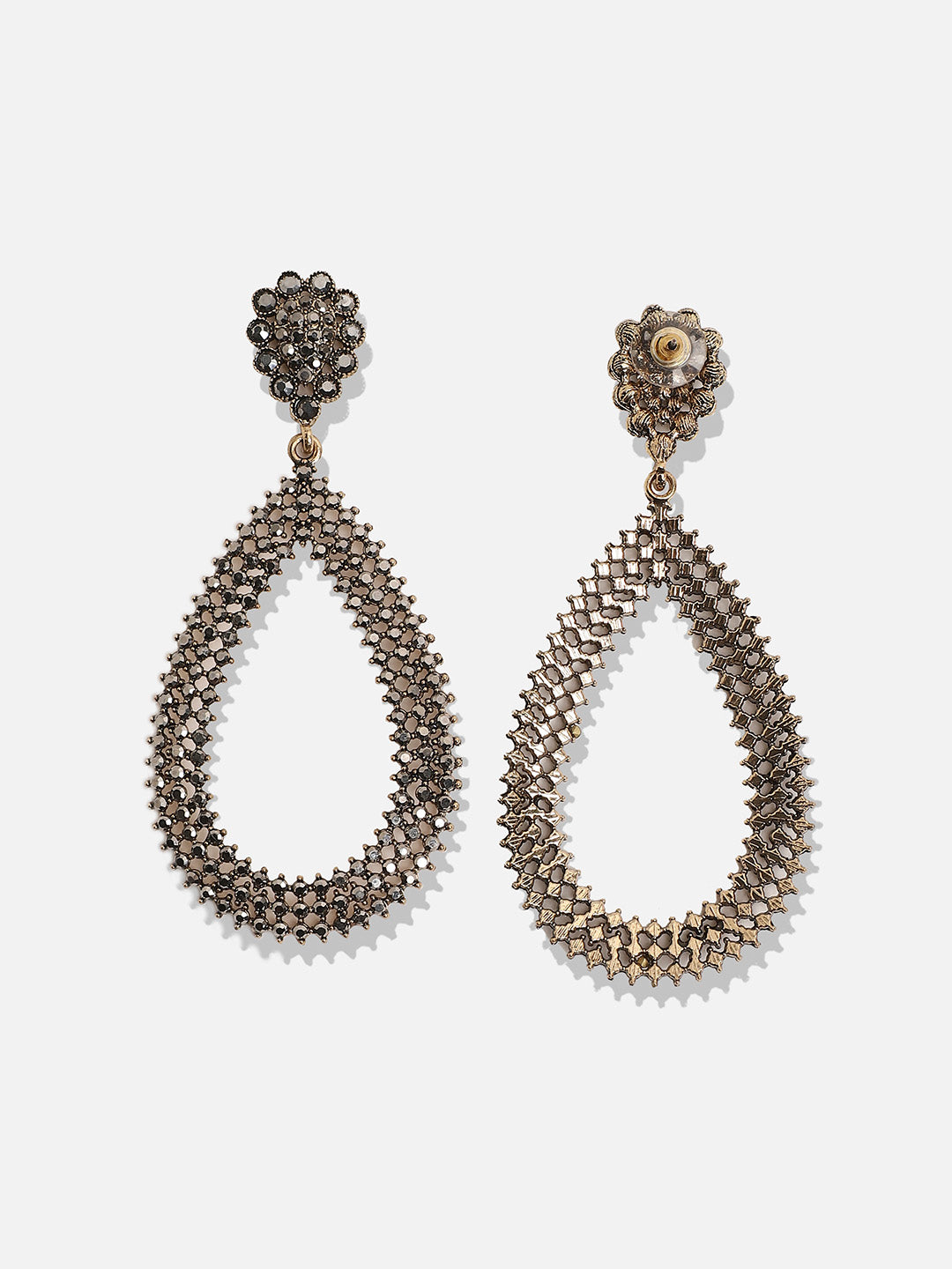 Women Maxi Intricate Antique Teardrop Drop Earrings