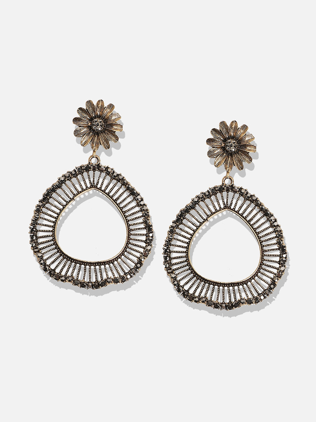 Women Daisy Teardrop Swirl Drop Earringss