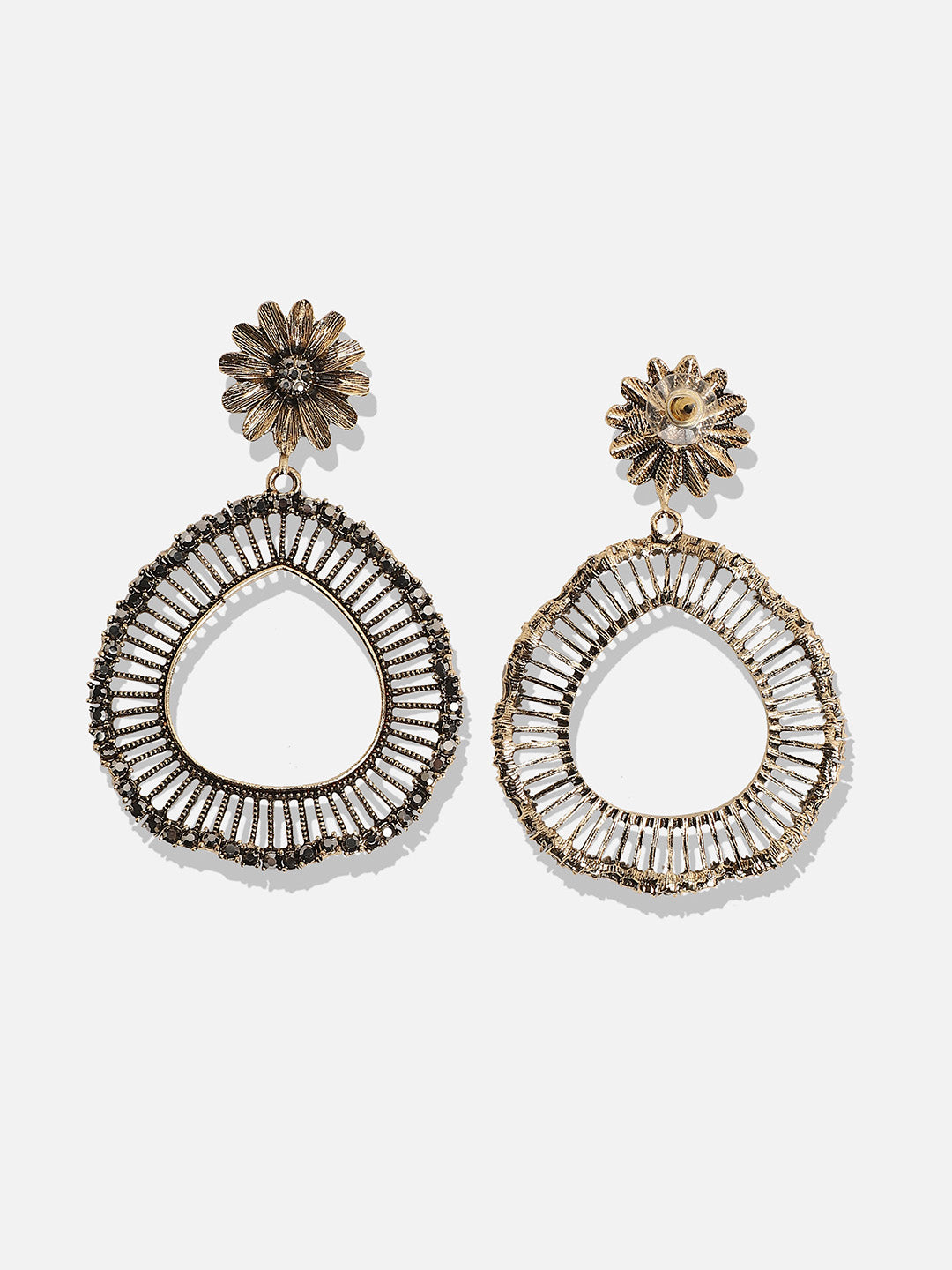 Women Daisy Teardrop Swirl Drop Earringss