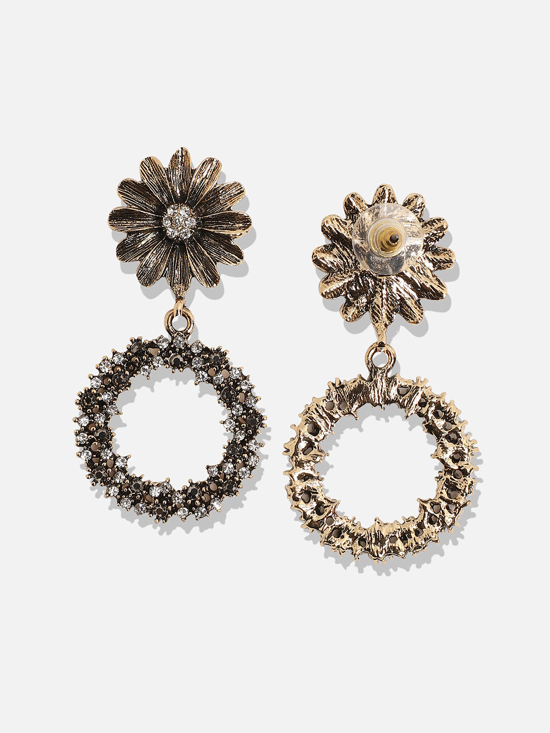 Women Circular Intricate Daisy Drop Earringss