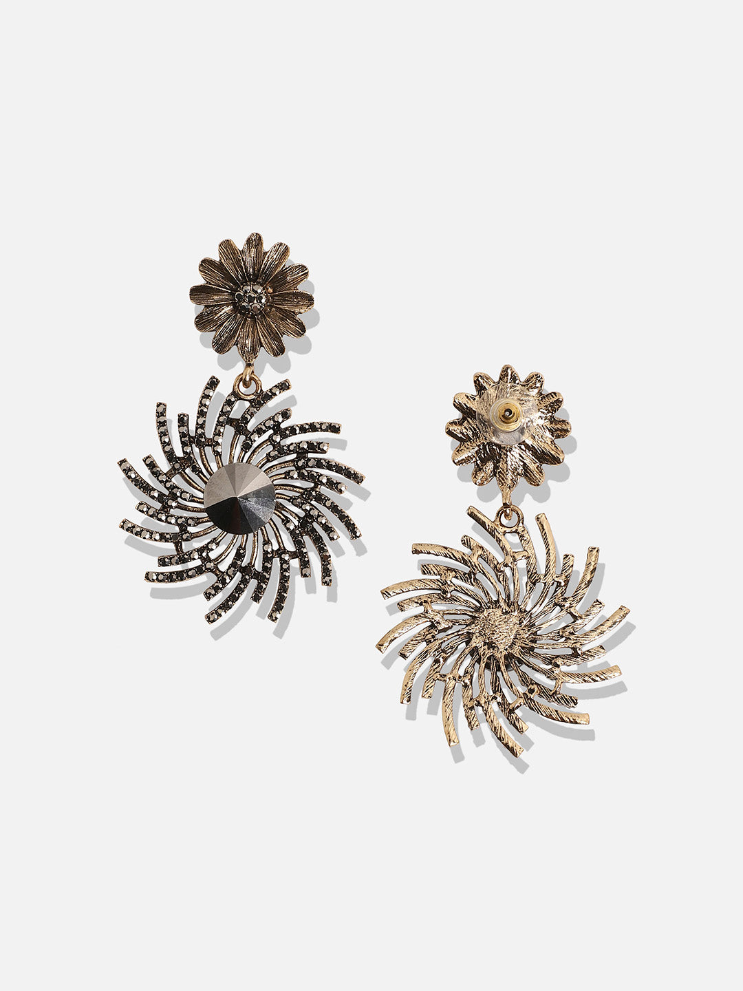 Women Crystal Daisy Swirl Drop Earringss